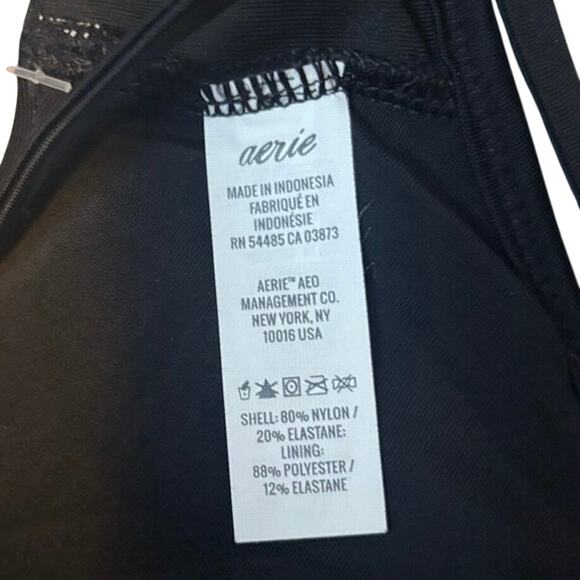 NWT Aerie Black Wrap Halter Bikini Top XS Adjustable Tie-Back Swim - Picture 5 of 5